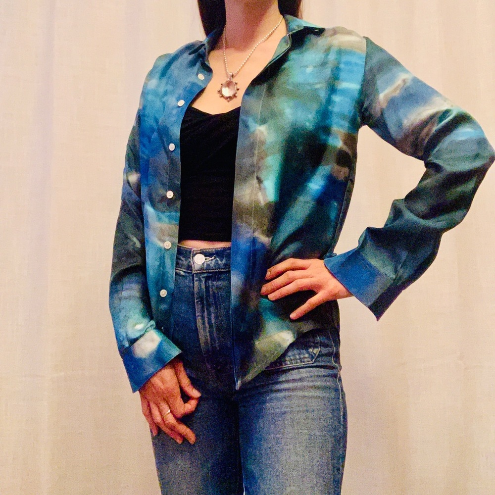 Patrick Ervell Hand Painted silk shirt. Size O. In great condition.